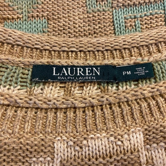 RALPH LAUREN LRL Long Sweater Southwestern Aztec Cotton Linen Blend Size PM - Picture 3 of 6